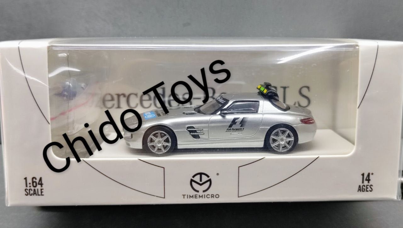 Time Micro Mercedes - Benz SLS Safety Car 1:64 plata con capelo - Chido Toys