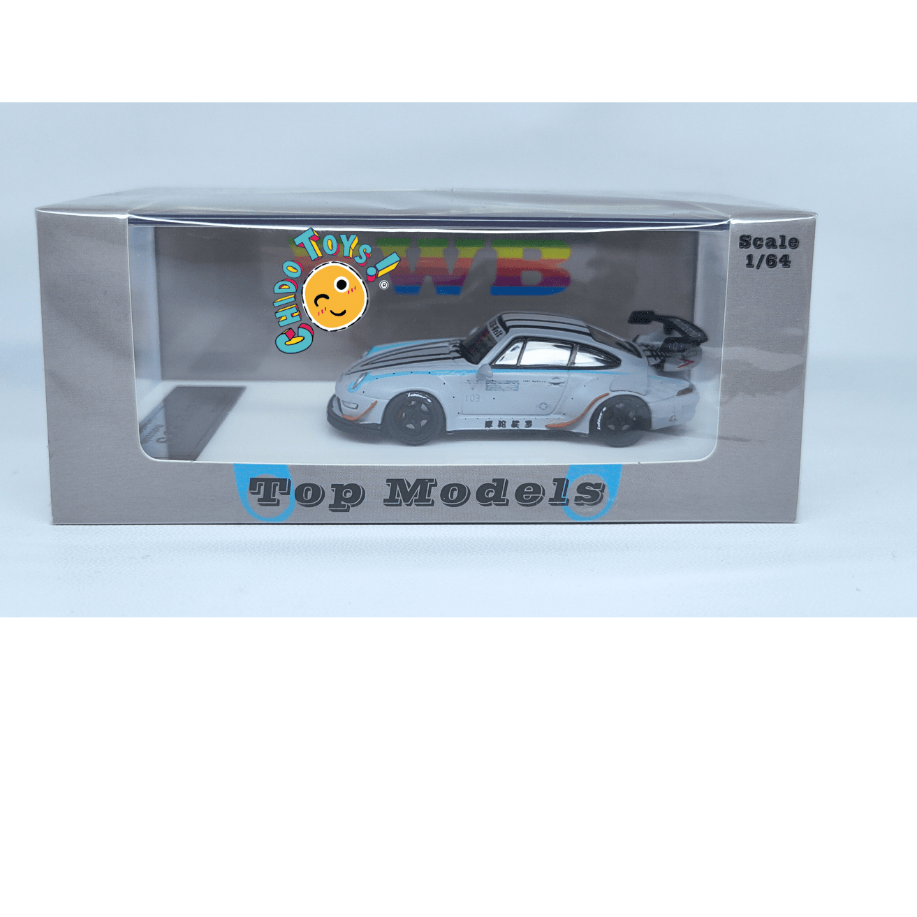 Top Models RWB 930 1:64 edición limitada gris mate con capelo - Chido Toys
