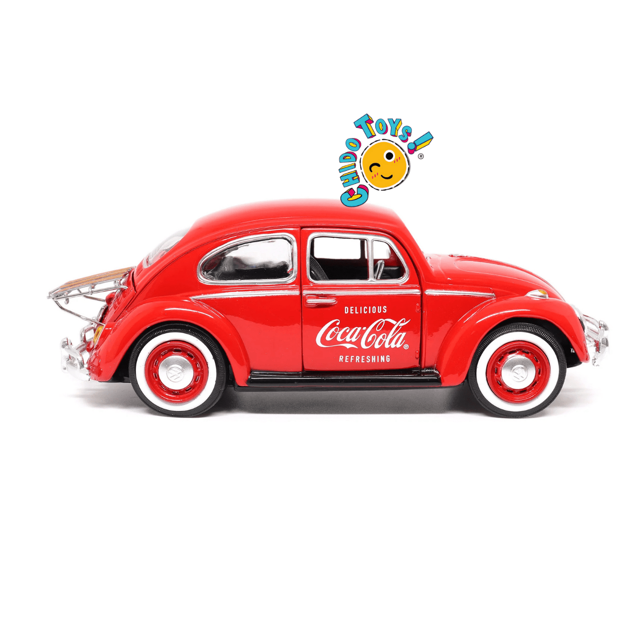 Volkswagen Beetle 1966 Coca - Cola Oficial 1:24 | Modelo a Escala Coleccionable - Chido Toys