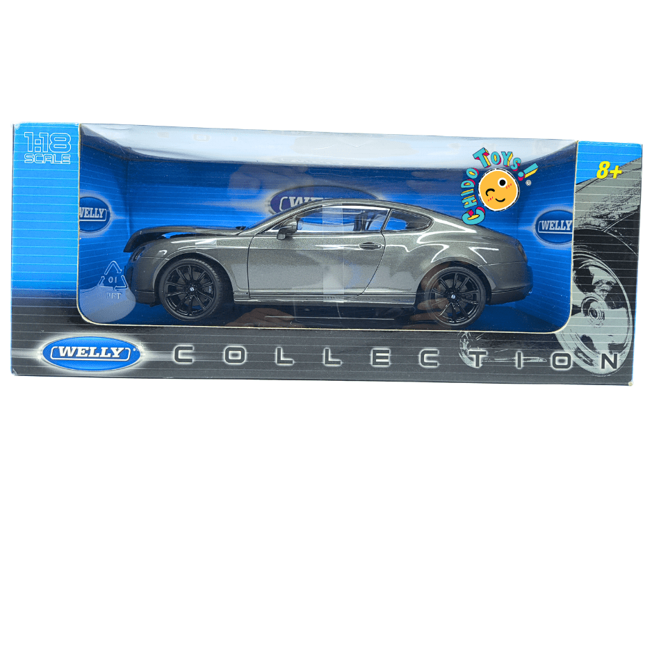 Welly Bentley Continental Supersports 1:18 gris metálico con dirección funcional - Chido Toys