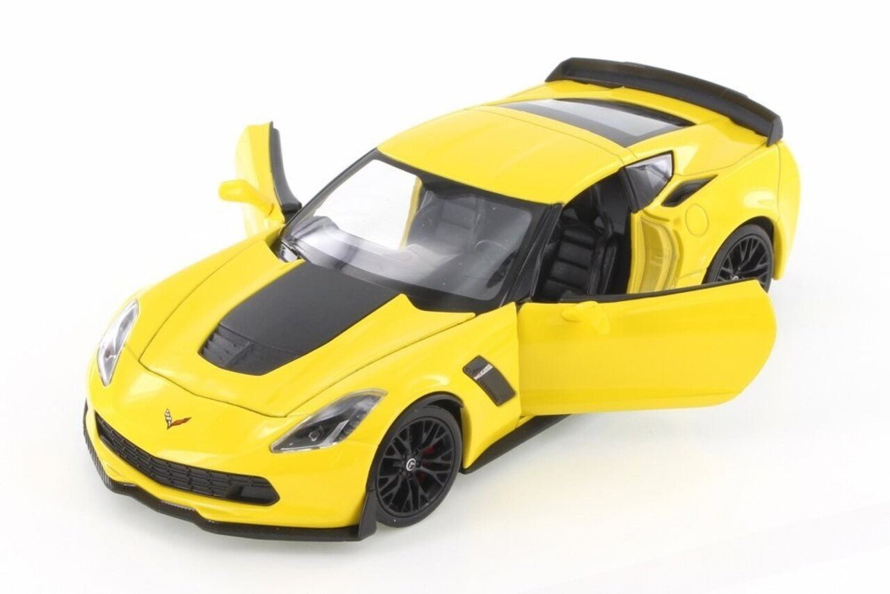 Welly Chevrolet Corvette Z06 2017 1:24 amarillo con apertura - Chido Toys