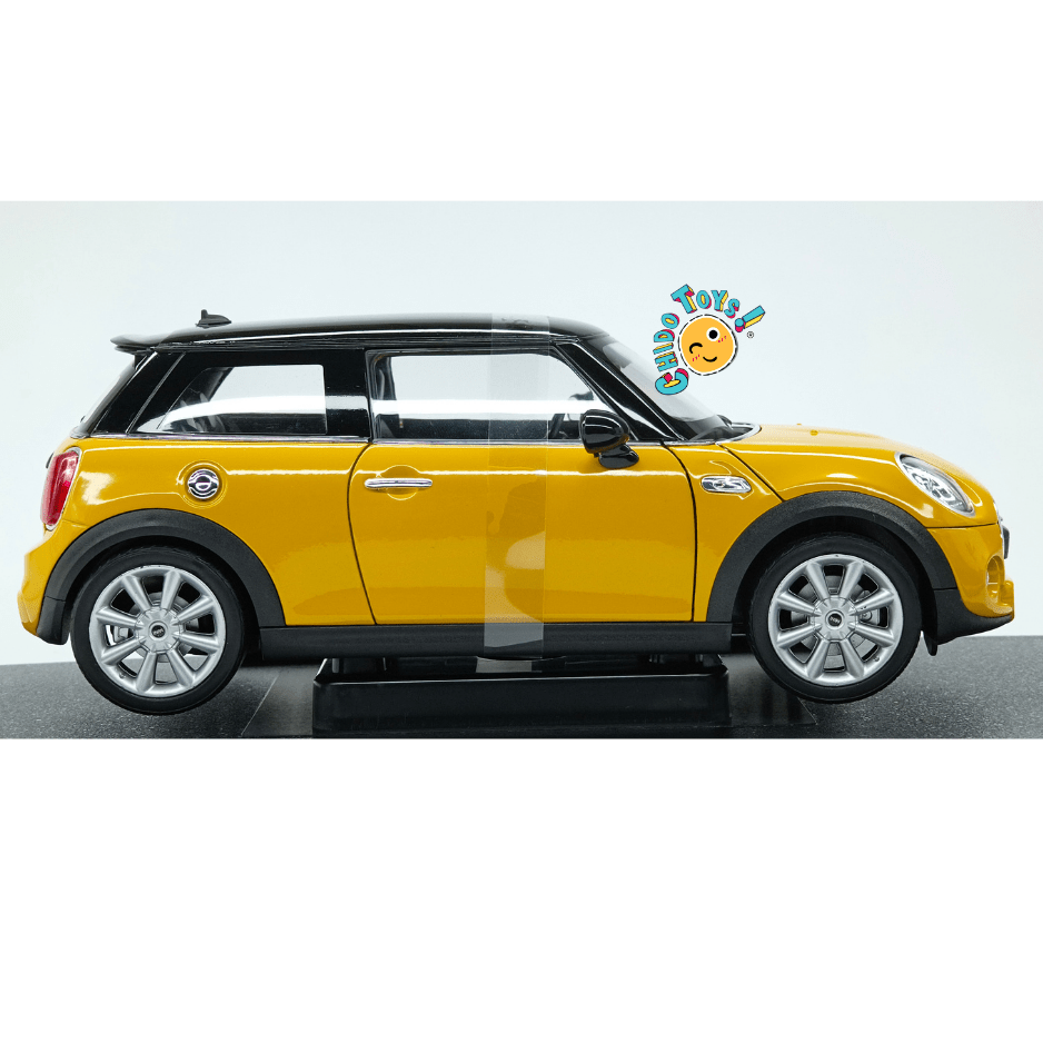 Welly NEX MINI Cooper S Hatch 2015 1:18 Volcanic Orange con techo negro - Chido Toys