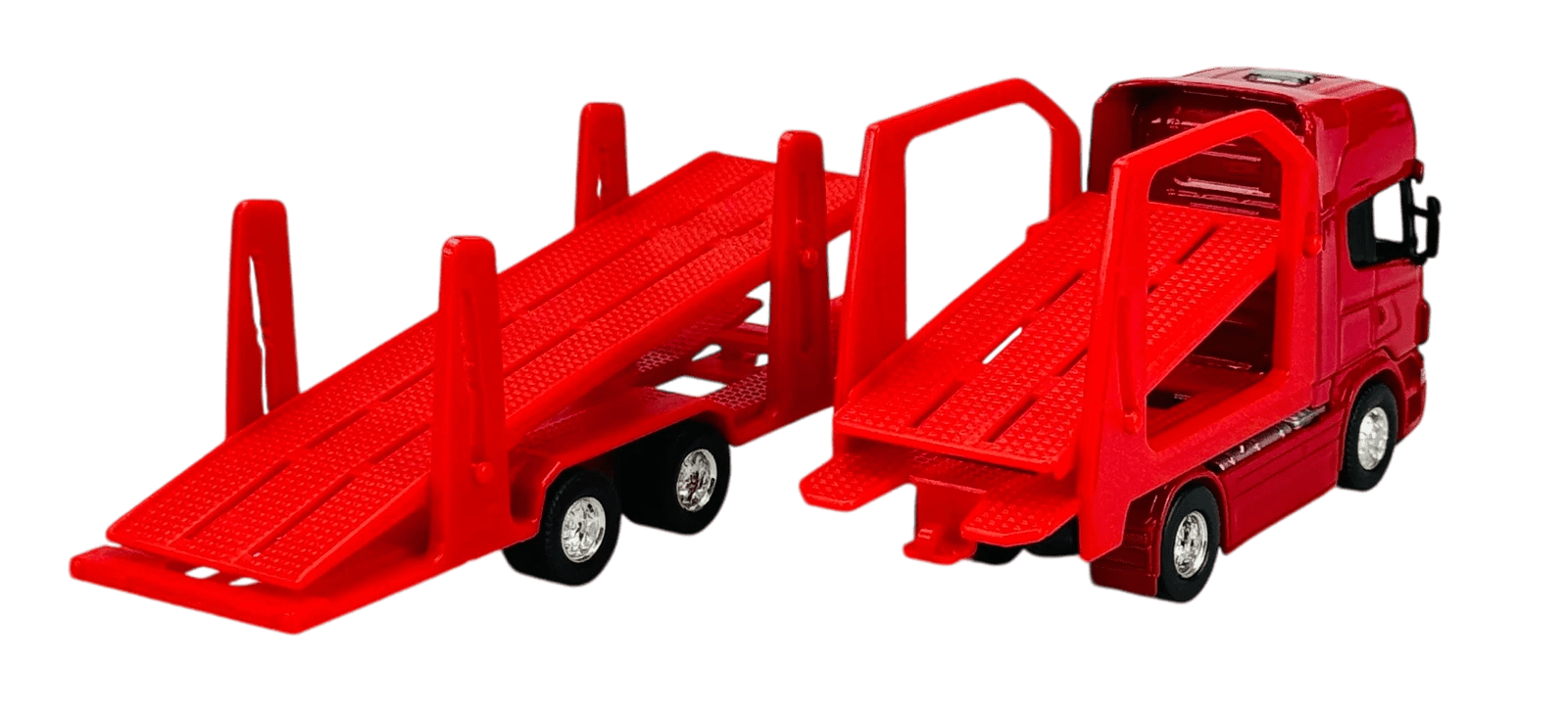 Welly Scania V8 R730 Car Carrier 1:64 Rojo con Autos - Chido Toys