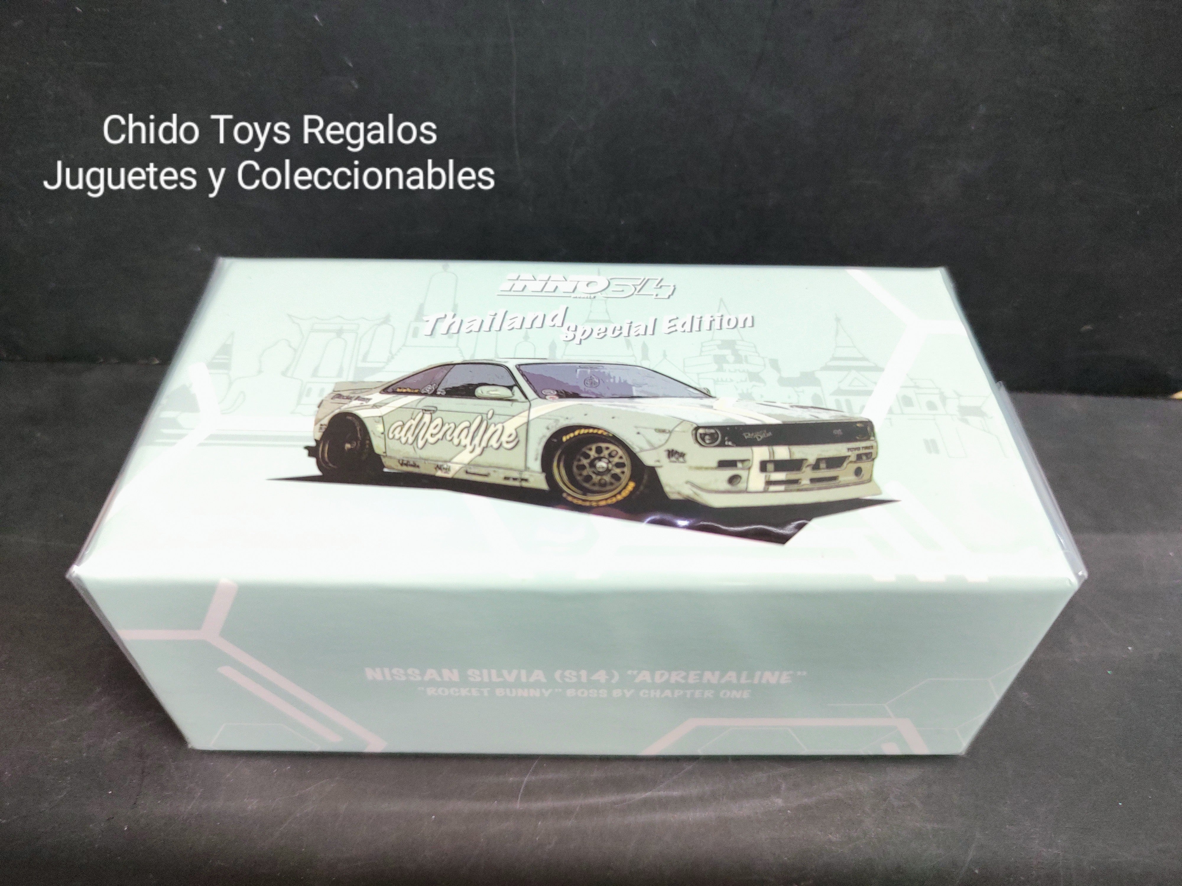 Auto a escala marca Inno64, modelo Nissan Silvia S14, edad 14+ - Chido Toys