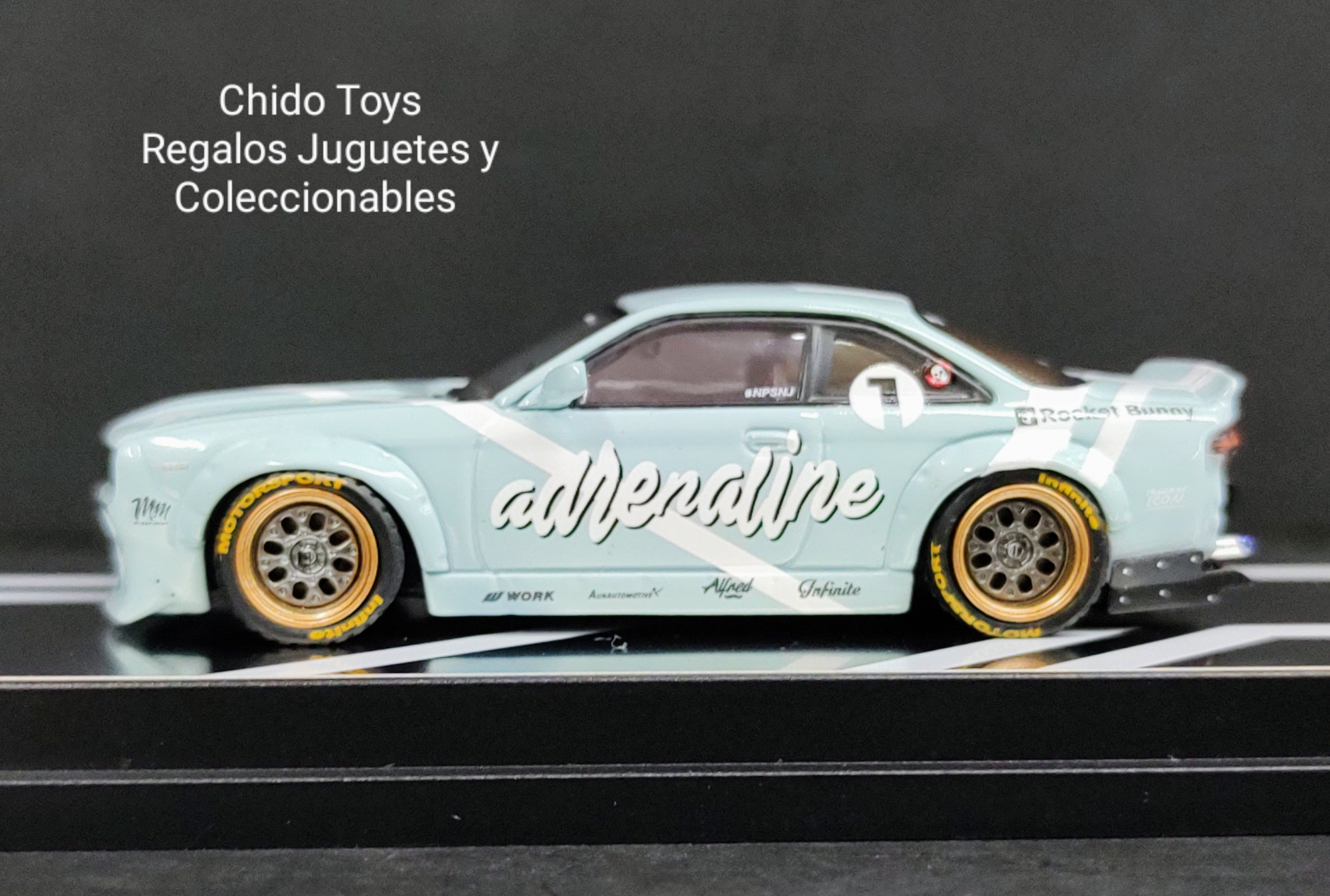 Auto a escala marca Inno64, modelo Nissan Silvia S14, edad 14+ - Chido Toys