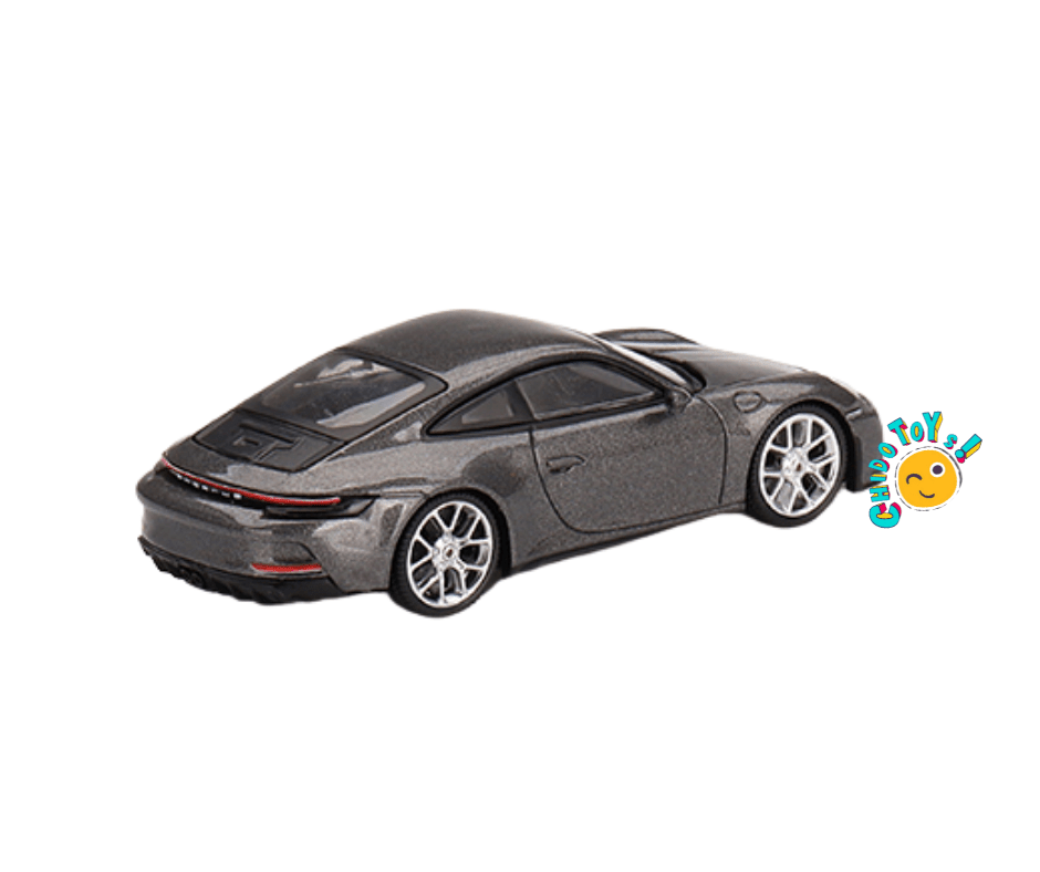 Auto a escala marca Mini GT modelo Porsche 911 GT3 Touring Gris Metalico - Chido Toys