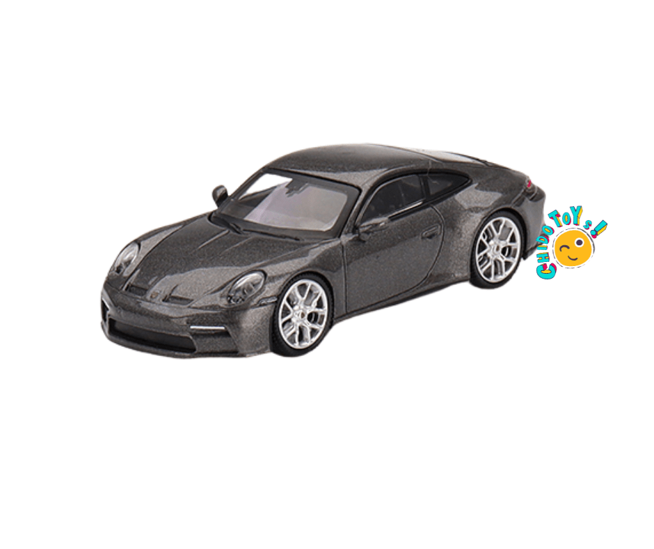Auto a escala marca Mini GT modelo Porsche 911 GT3 Touring Gris Metalico - Chido Toys