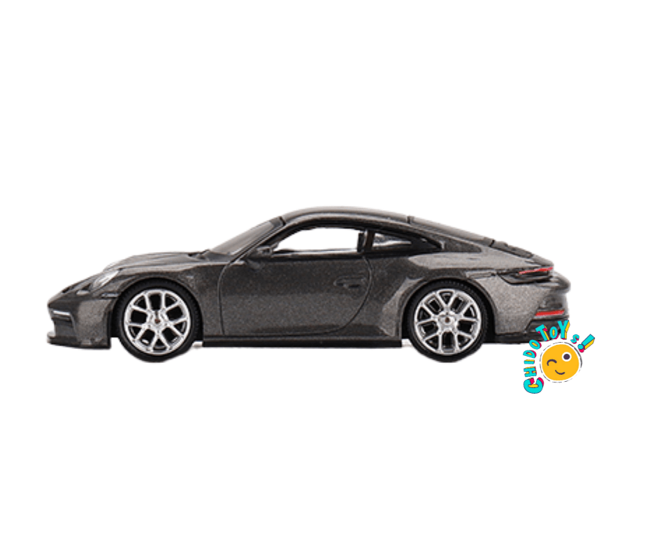 Auto a escala marca Mini GT modelo Porsche 911 GT3 Touring Gris Metalico - Chido Toys