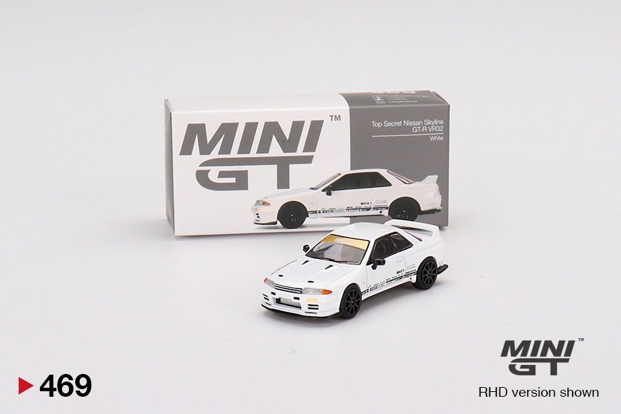 Auto a escala Mini GT, Modelo Top Secret Nissan GT - R VR32 – White – - Chido Toys