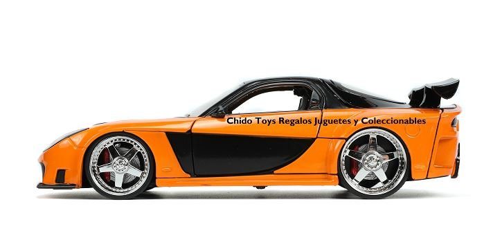 Jada Mazda RX - 7 Fast & Furious 1:24 naranja con alerón - Chido Toys