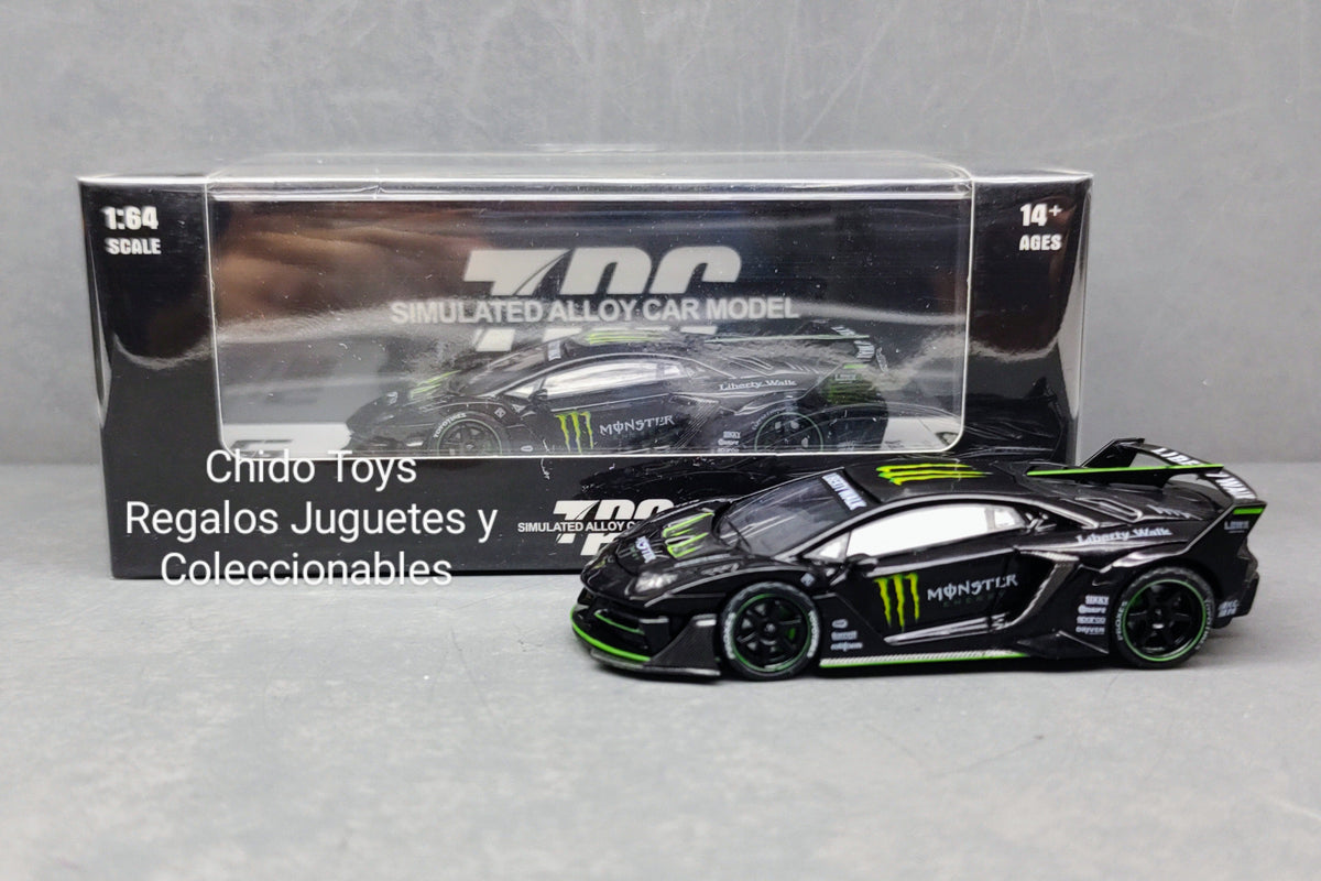 Lamborghini Aventador Liberty Walk 1:64 negro edición limitada 399 piezas - Chido Toys