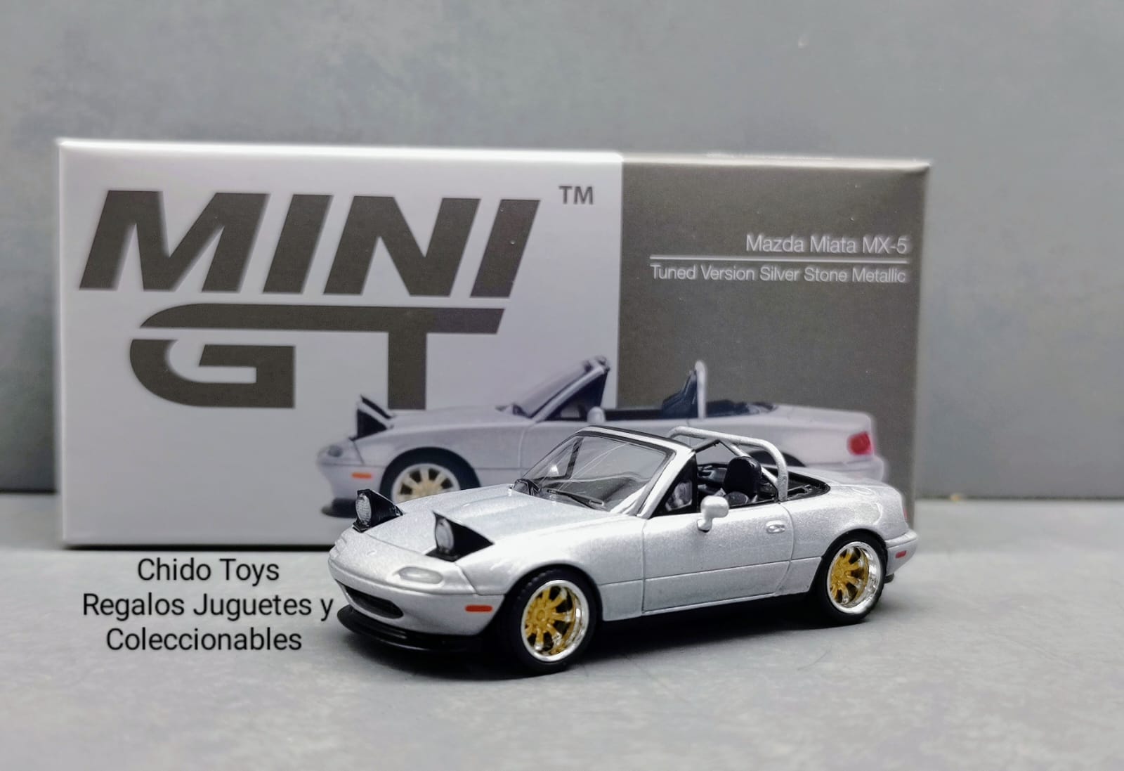 Mazda Miata MX - 5 Tuned Version Plata Piedra Metálico – 1:64 - Chido Toys