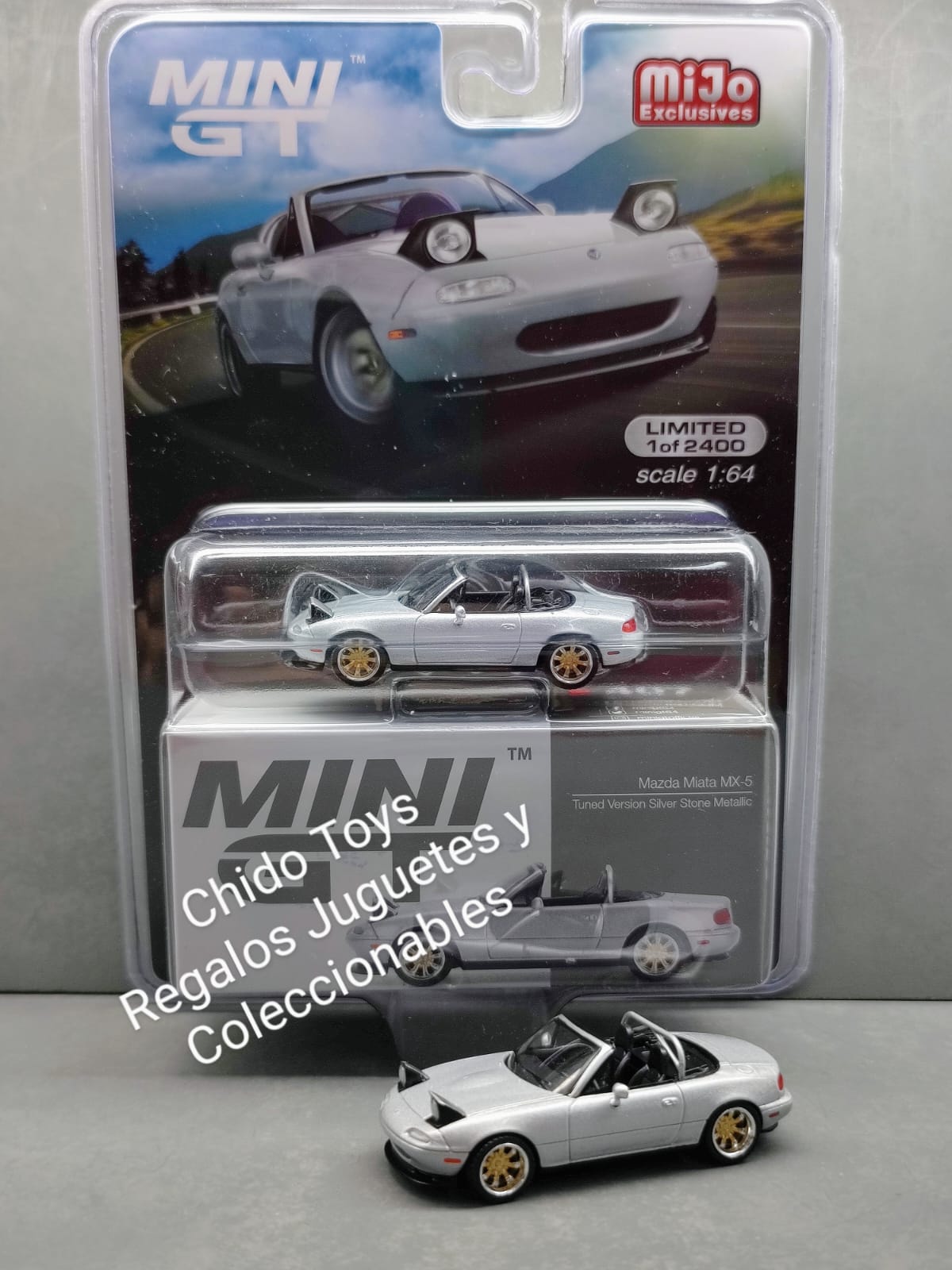 Mazda Miata MX - 5 Tuned Version Plata Piedra Metálico – 1:64 - Chido Toys