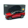 Range Rover Velar First Edition LCD Models 1:18 rojo metálico, diecast con apertura total, techo negro y llantas de goma.