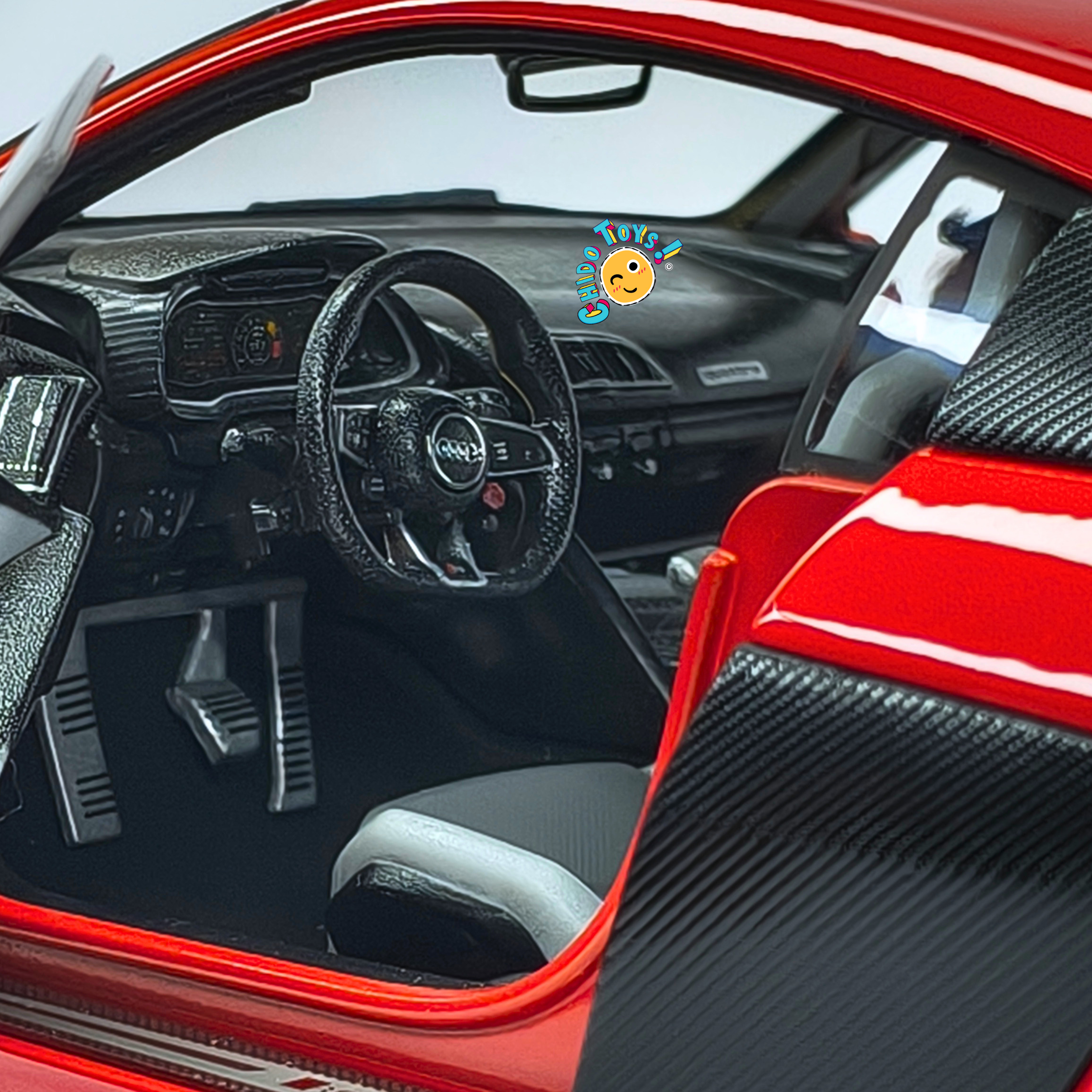 Maisto Exclusive Audi R8 V10 Plus 1:18 blanco con dirección y suspensión