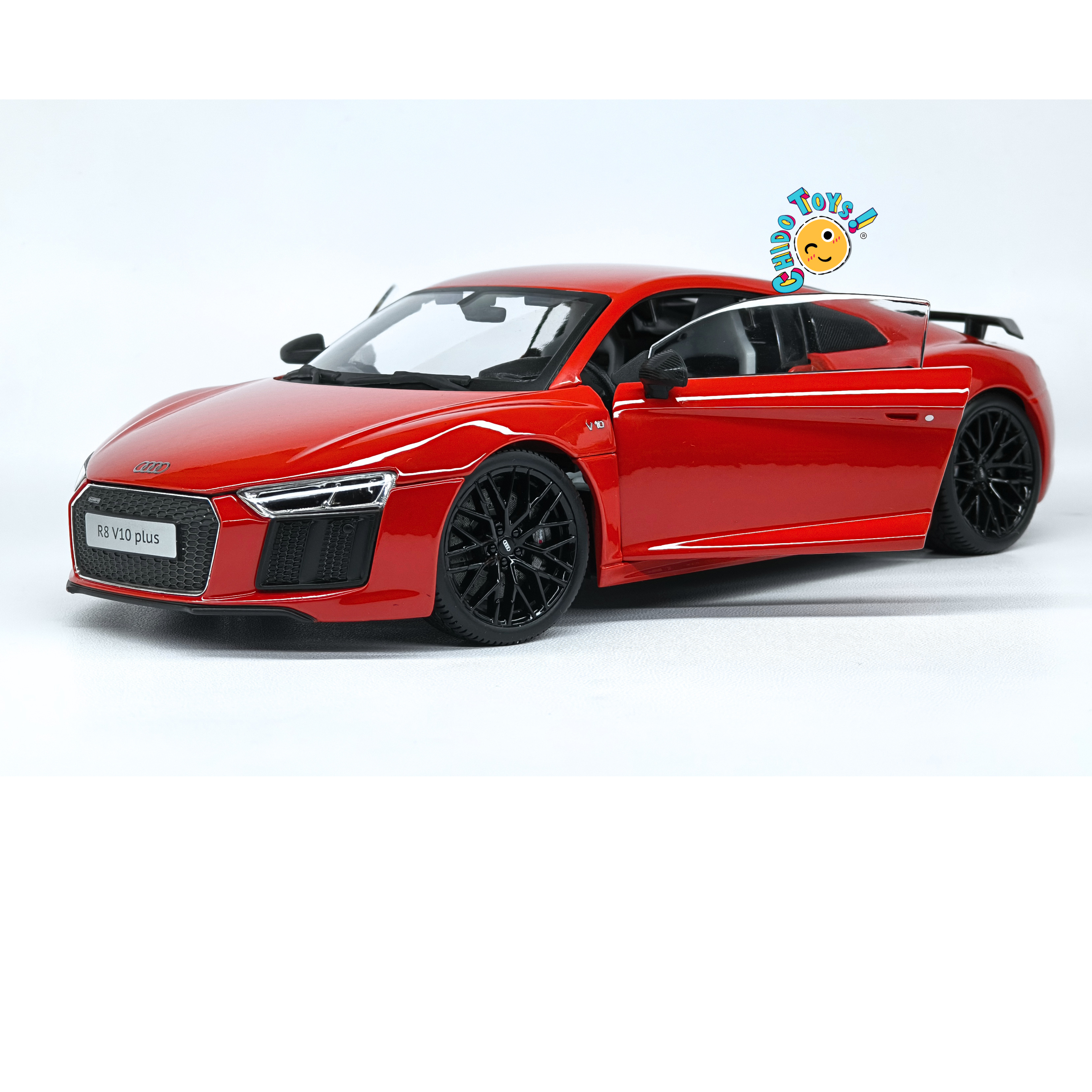 Maisto Exclusive Audi R8 V10 Plus 1:18 blanco con dirección y suspensión