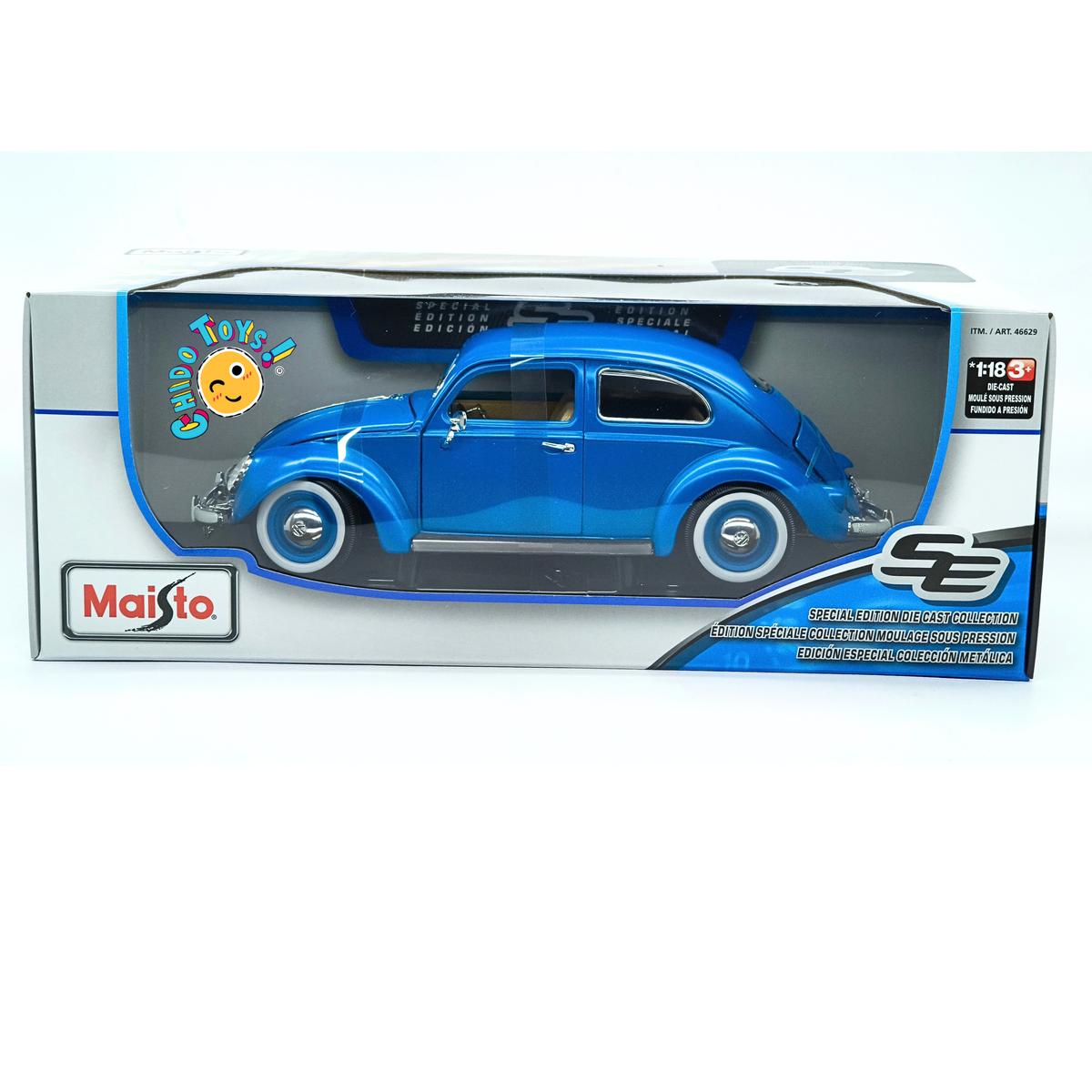 Maisto Volkswagen Käfer-Beetle 1955 Special Edition 1:18 azul ventana oval