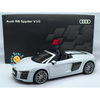 Audi R8 Spyder V10 iScale 1:18 Suzuka Grey, diecast con puertas y compartimiento delantero abatibles, caja Audi original.