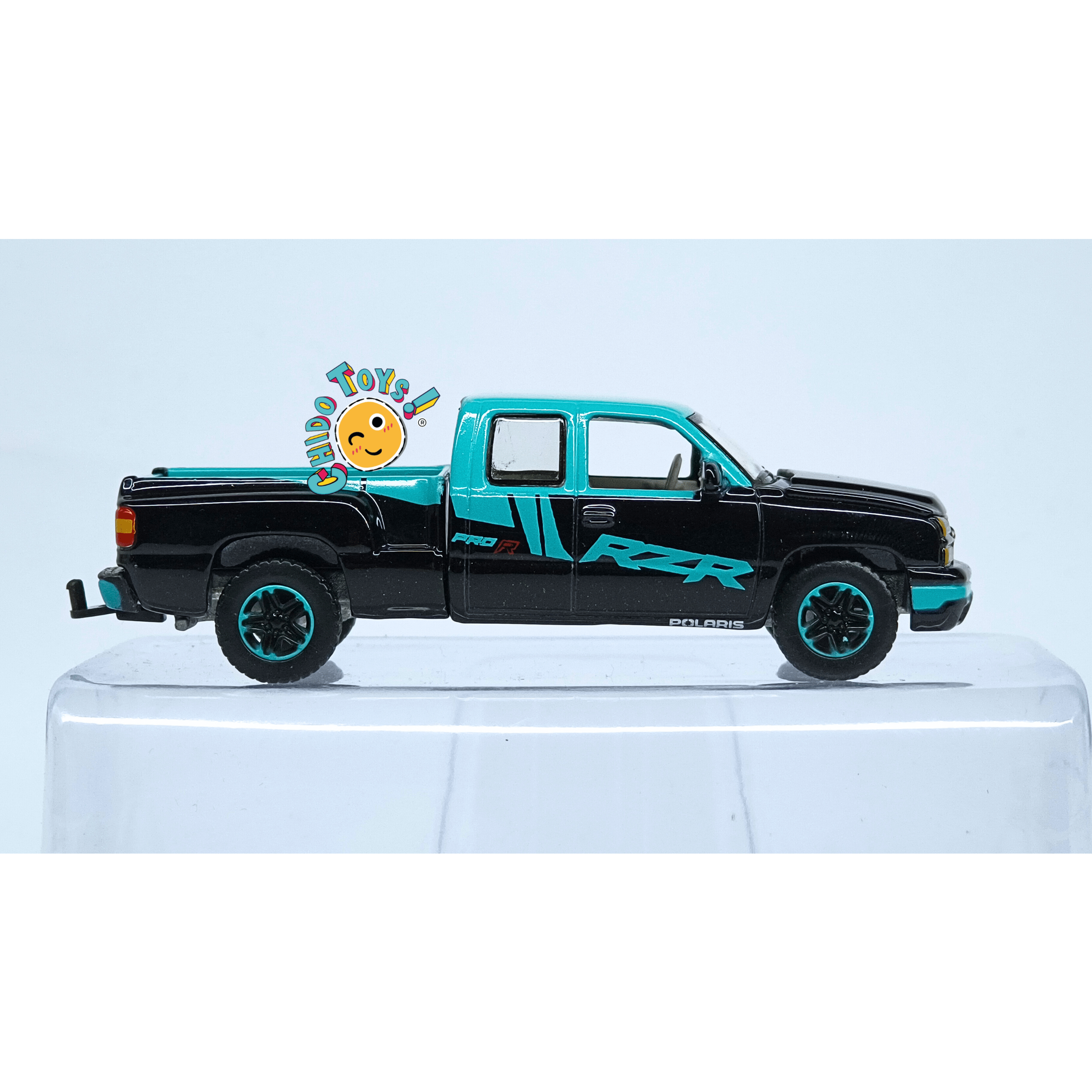 2006 Chevy Silverado 1:64 Auto World Polaris RZR Cofre Abre Diecast Big Country - Chido Toys