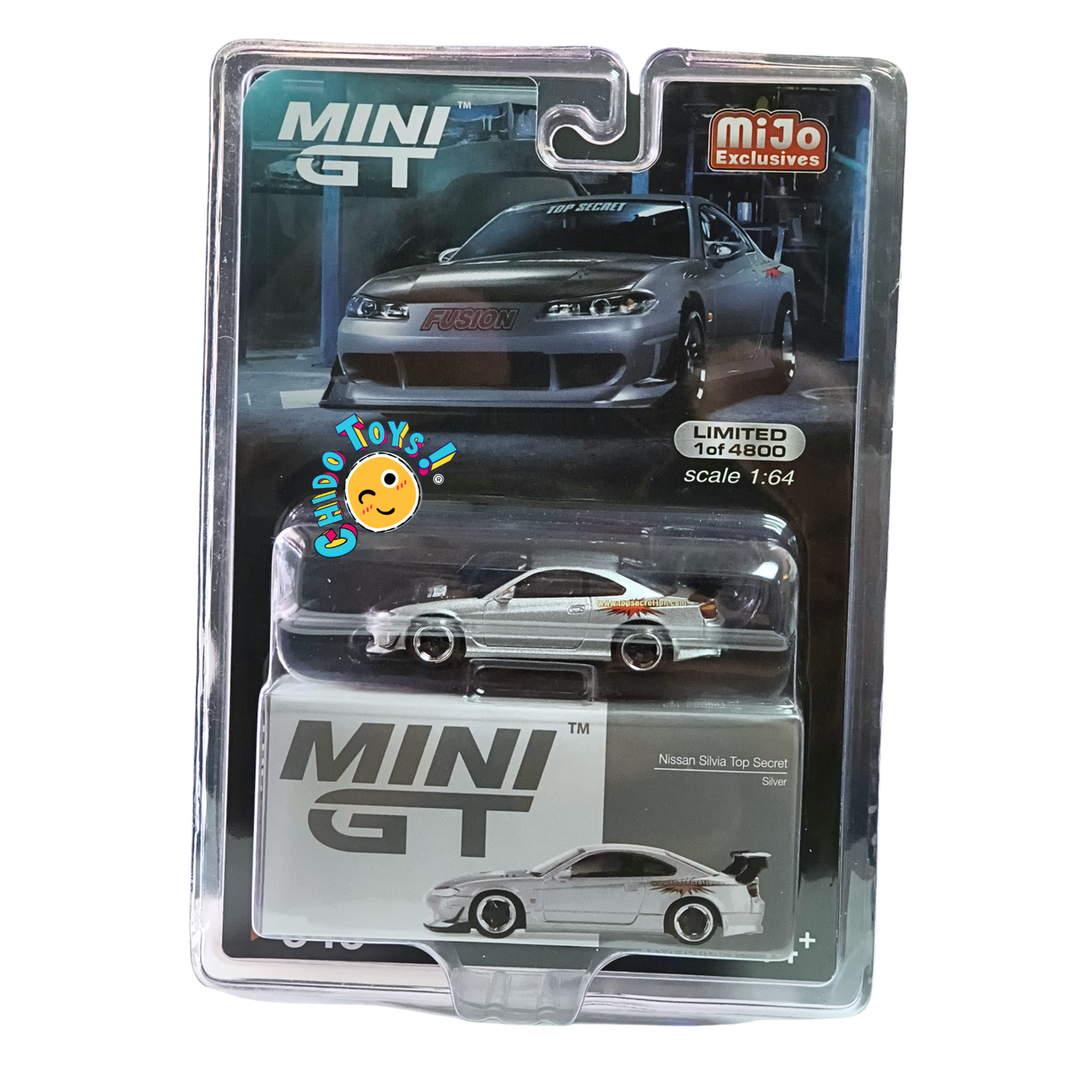 Mini GT Nissan Silvia S15 Top Secret 1:64 Plata – Edición Limitada 4,800 Piezas