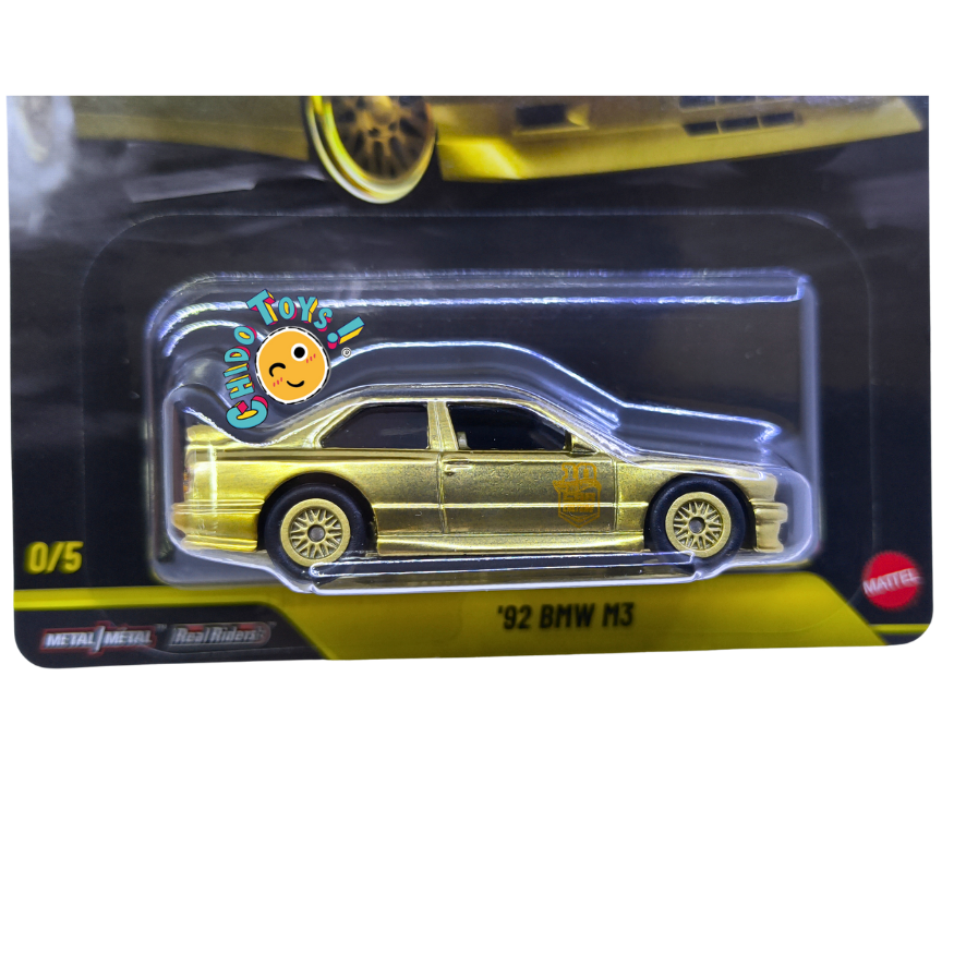 Hot Wheels Premium '92 BMW M3 CHASE Power Trip 1:64 Dorado