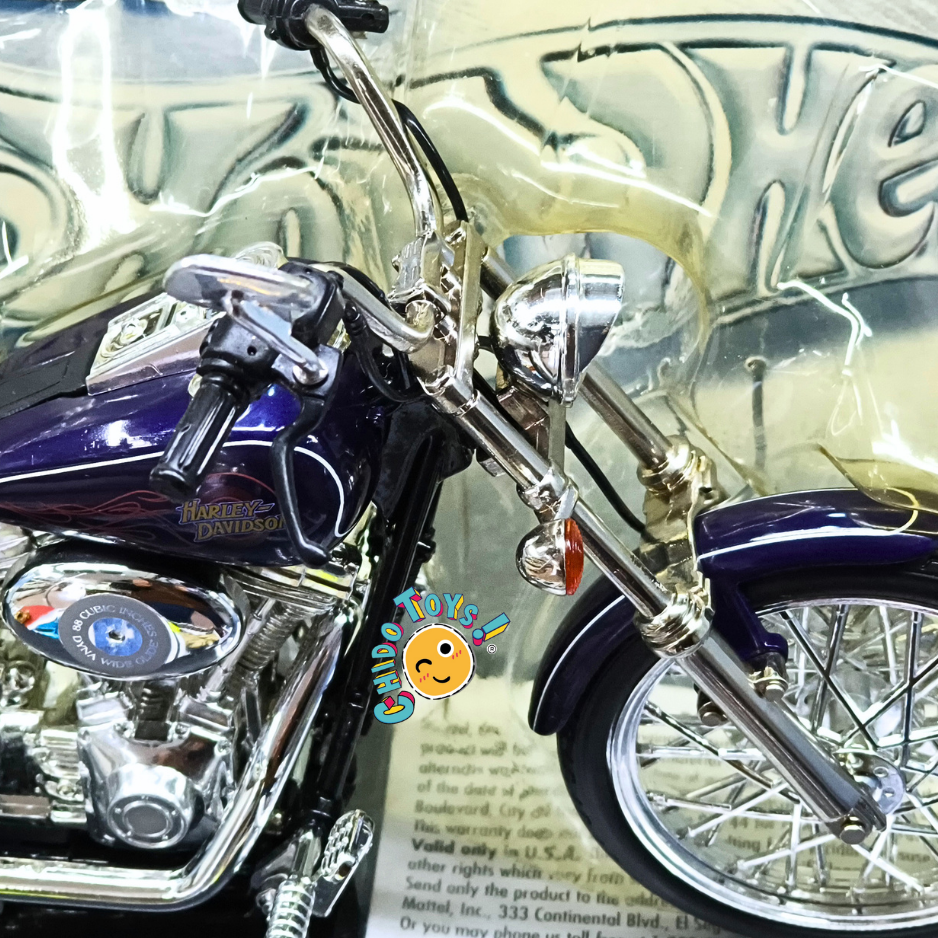 Hot Wheels Harley-Davidson Dyna Wide Glide 100th Anniversary Motocicleta 1:10 Morada