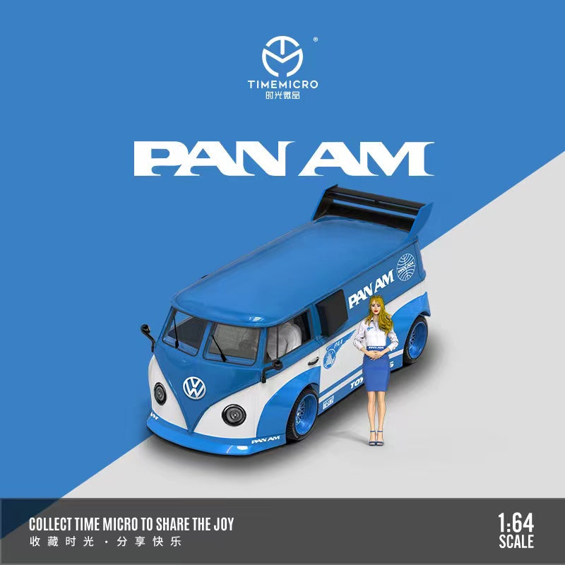 Auto a escala marca Time Micro modelo Volkswagen T1 Van PANAM