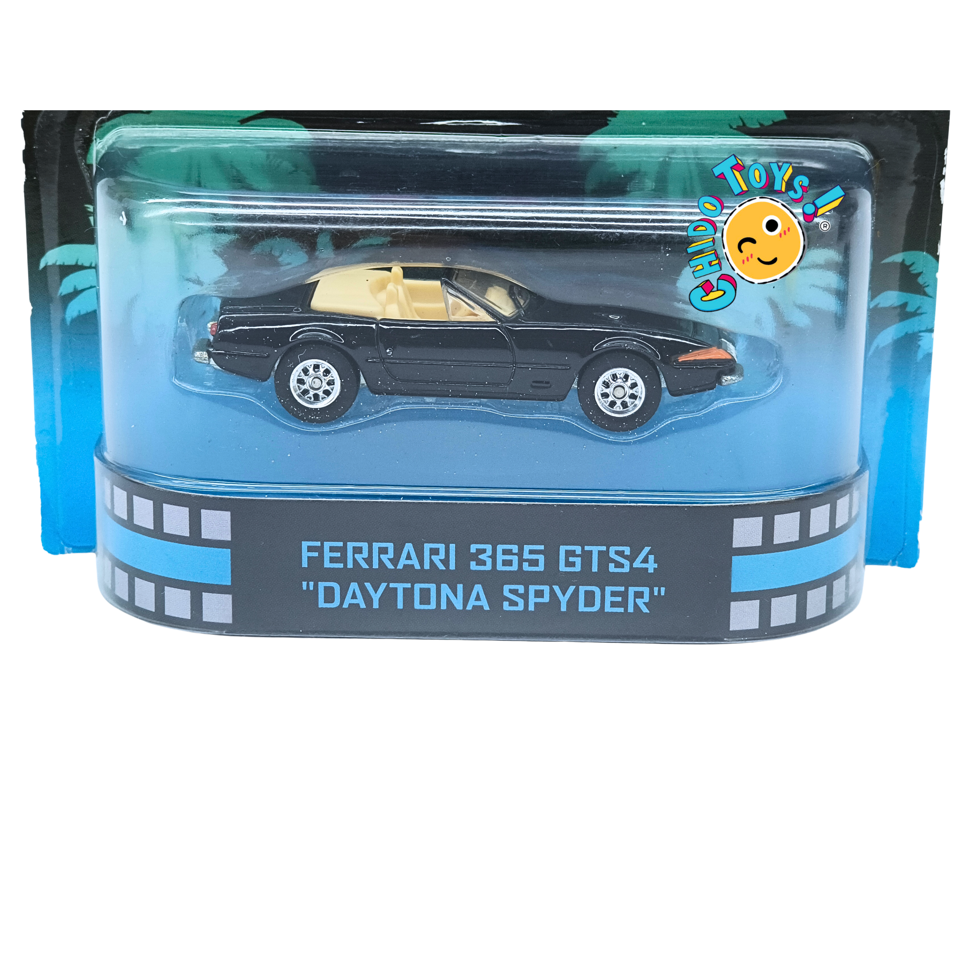 Hot Wheels Ferrari 365 GTS4 Daytona Spyder 1:64 negro, Metal/Metal con Real Riders y blister original Miami Vice.