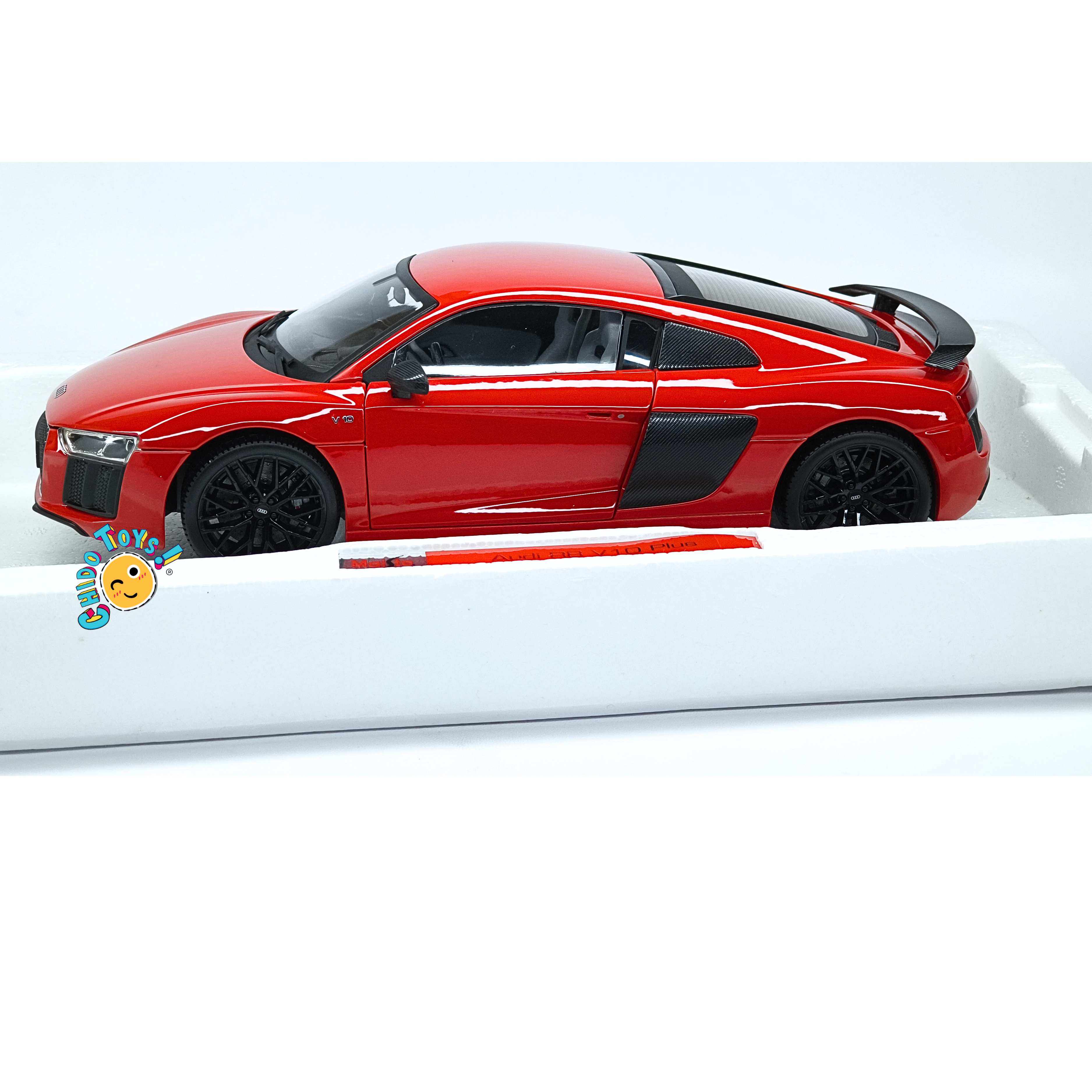 Maisto Exclusive Audi R8 V10 Plus 1:18 blanco con dirección y suspensión