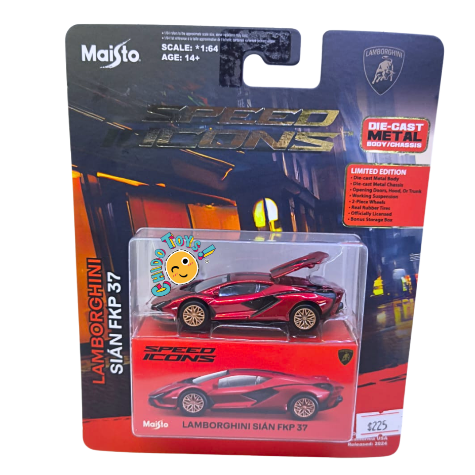 Maisto Lamborghini Sián FKP 37 Speed Icons 1:64 rojo metálico