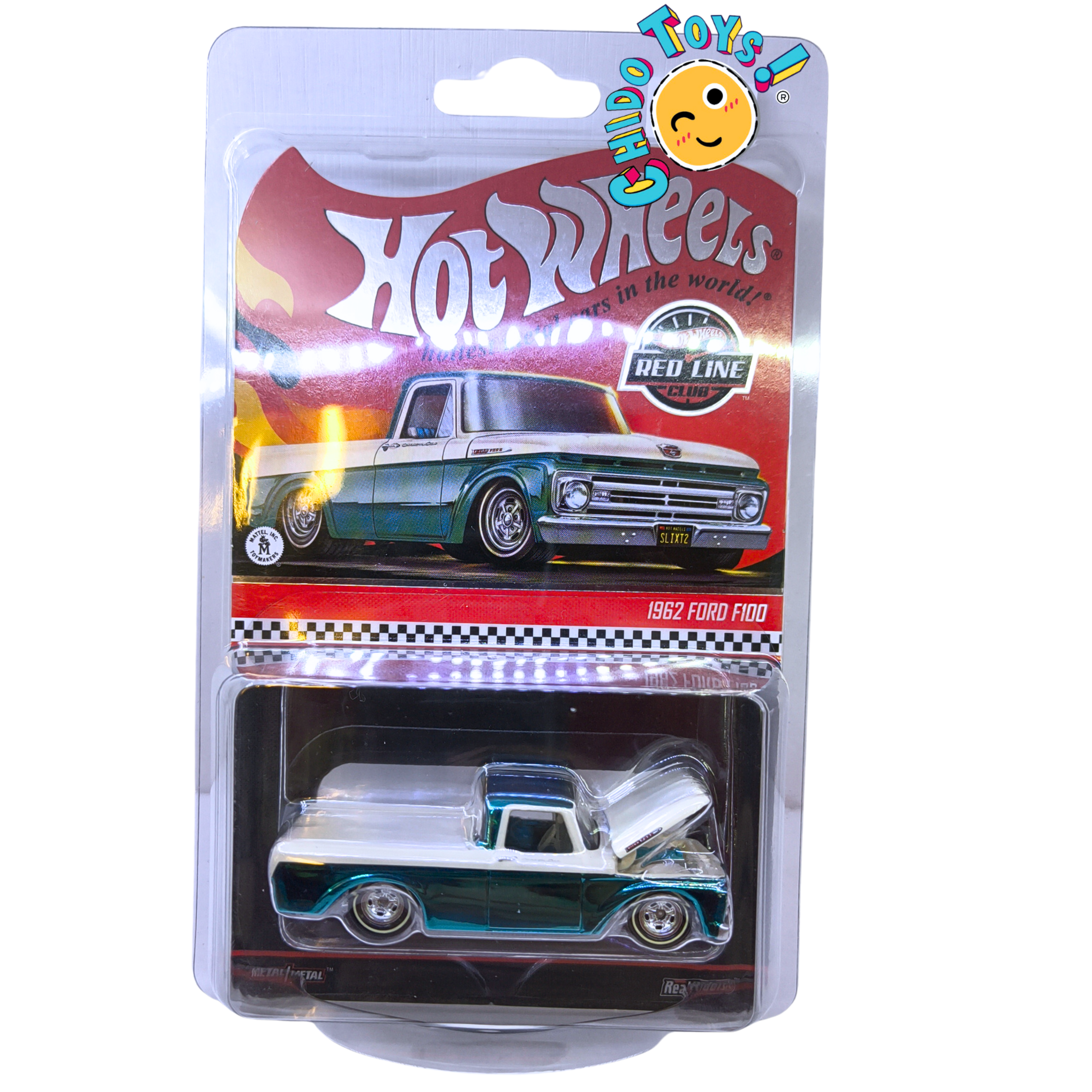 Hot Wheels RLC 1962 Ford F100 1:64 Spectraflame Aqua con cofre abatible
