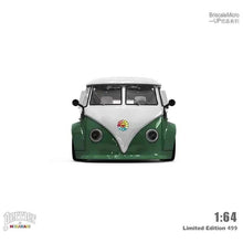 Cargar imagen en el visor de la galería, Auto a escala marca BSC modelo Volkswagen T1 Sunflower Perrier verde.
