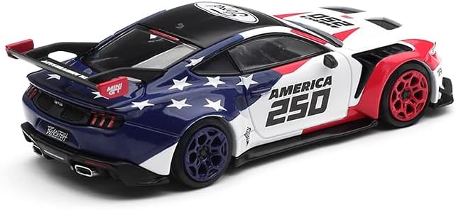 MINI GT Ford Mustang GTD America 250 1:64 USA Exclusive rojo, blanco y azul