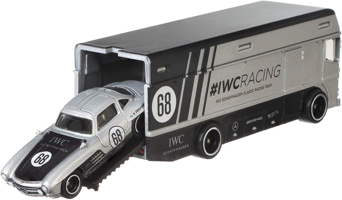 Hot Wheels Team Transport #21 Mercedes-Benz 300 SL & Euro Hauler 1:64 IWC Racing