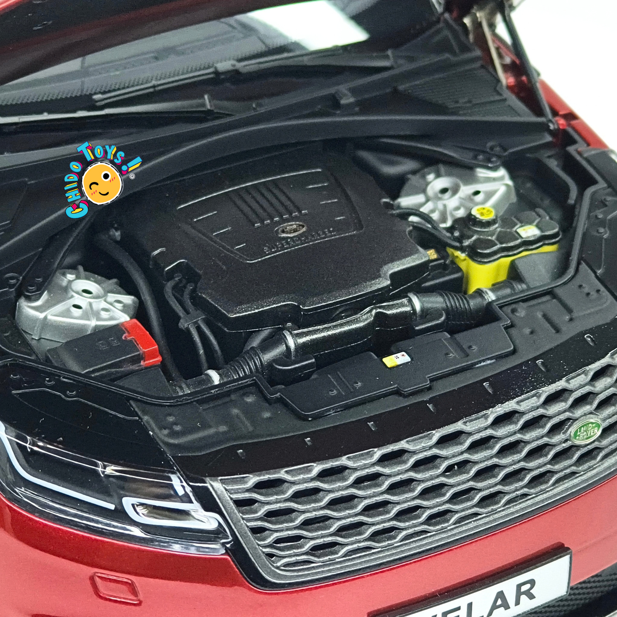 Range Rover Velar First Edition LCD Models 1:18 rojo metálico con apertura total