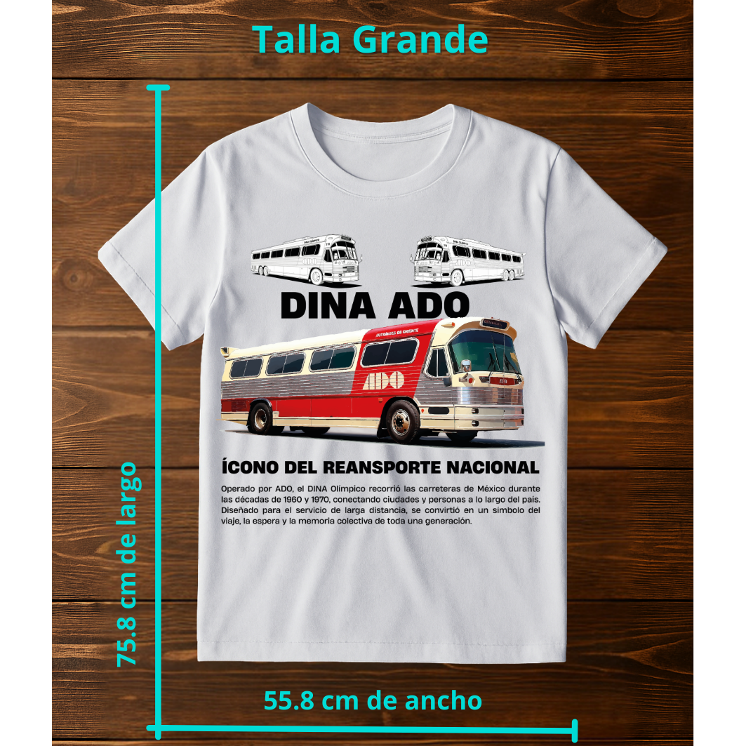 Playera Dina Olímpico ADO ícono del transporte nacional