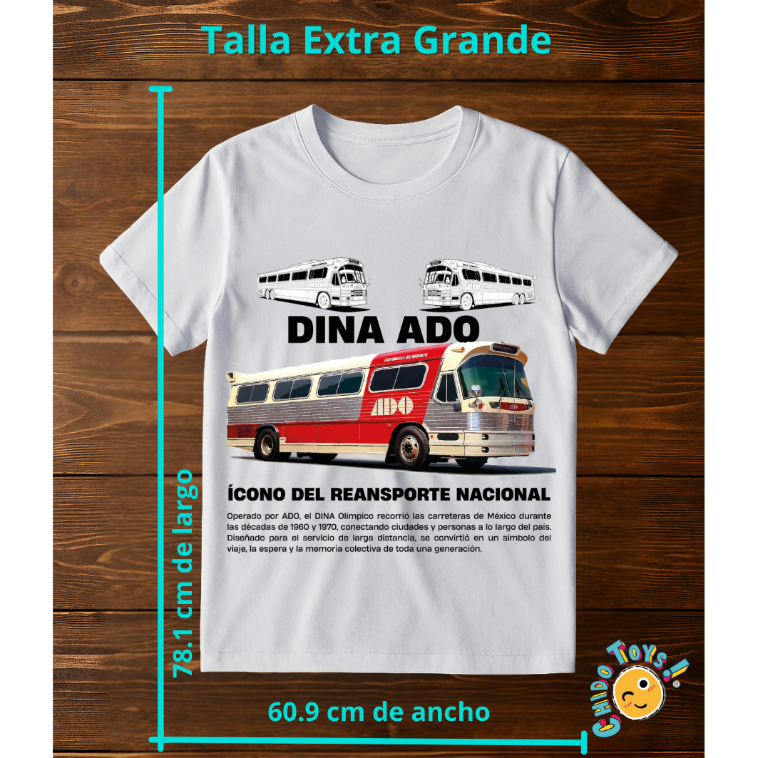 Playera Dina Olímpico ADO ícono del transporte nacional