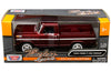 MotorMax Ford F-100 1969 1:24 rojo metálico con llantas de goma, rines clásicos y apertura de puertas y cofre.