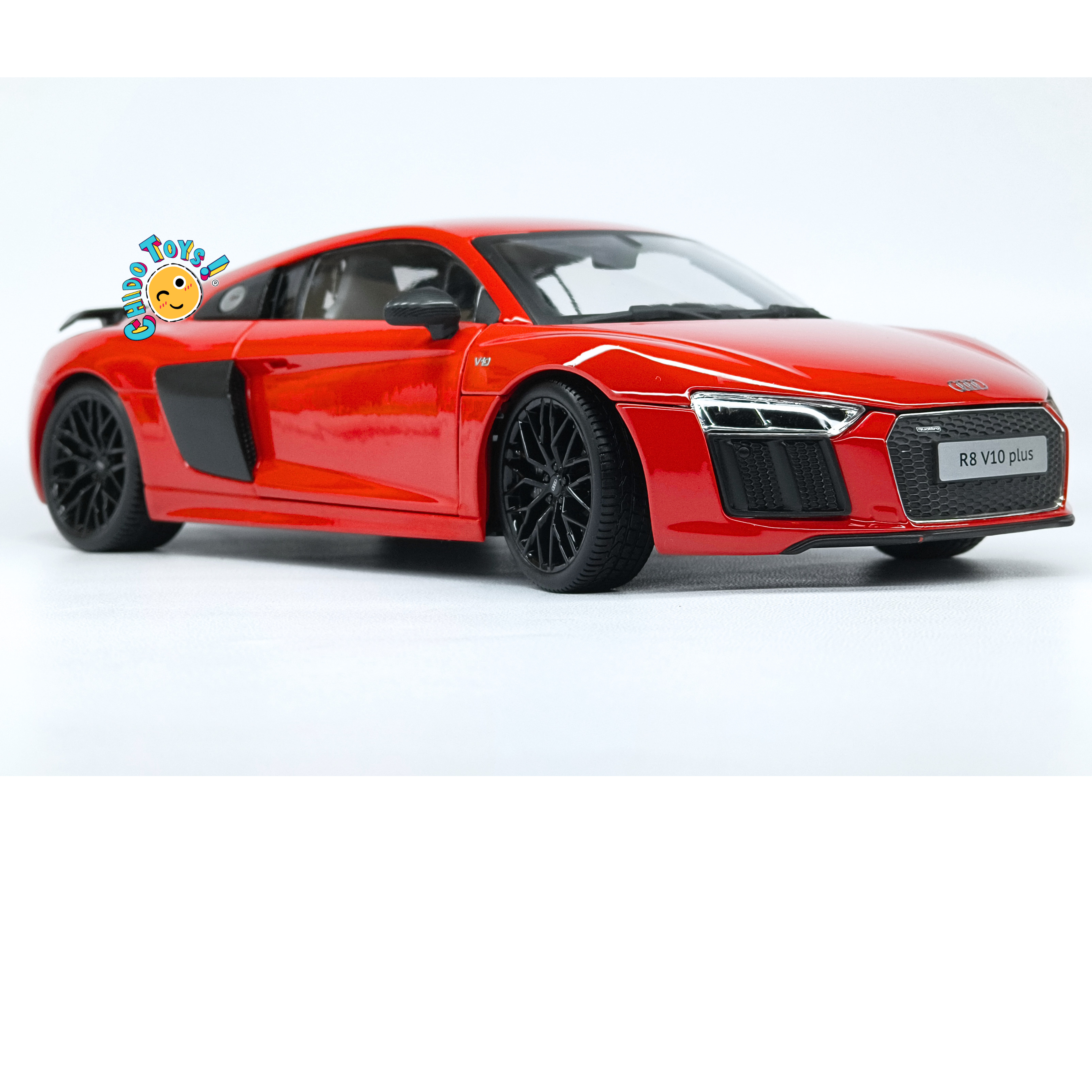 Maisto Exclusive Audi R8 V10 Plus 1:18 blanco con dirección y suspensión