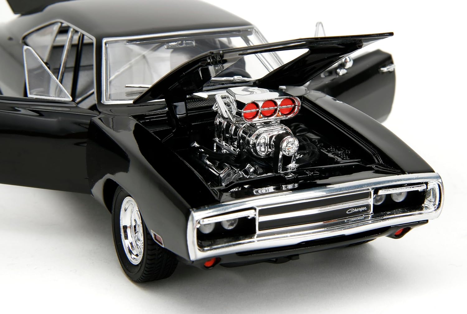 Jada TrueSpec Dodge Charger R/T 1970 Fast & Furious 1:24 con apertura total y faros abatibles