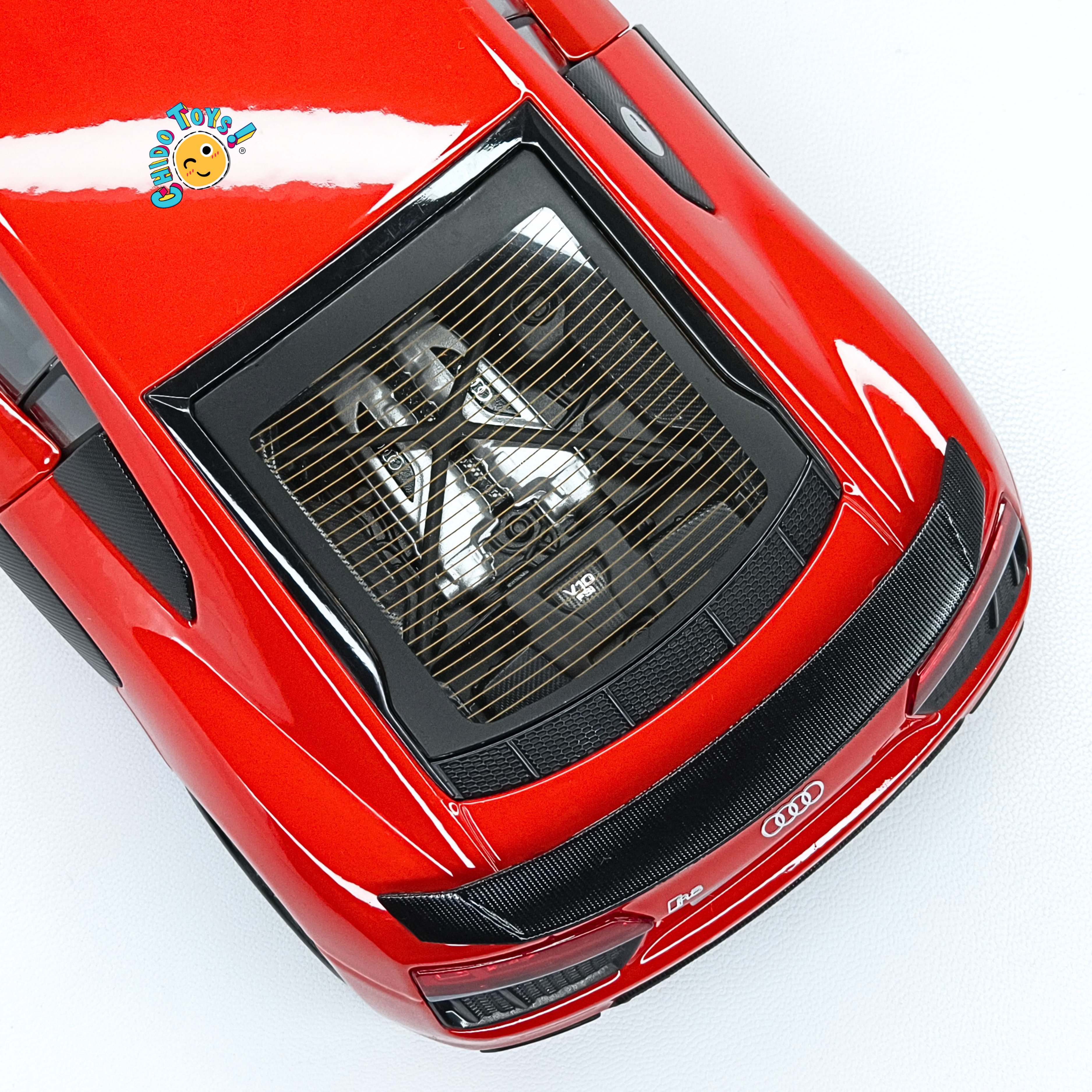 Maisto Exclusive Audi R8 V10 Plus 1:18 blanco con dirección y suspensión