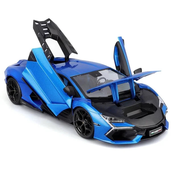 Maisto Lamborghini Revuelto 1:18 azul metálico con apertura total