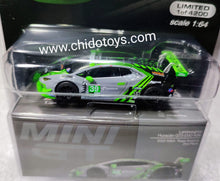 Cargar imagen en el visor de la galería, Auto a escala marca Mini GT modelo Lamborghini Huracán GT3 EVO #39 2022 IMSA Road América
