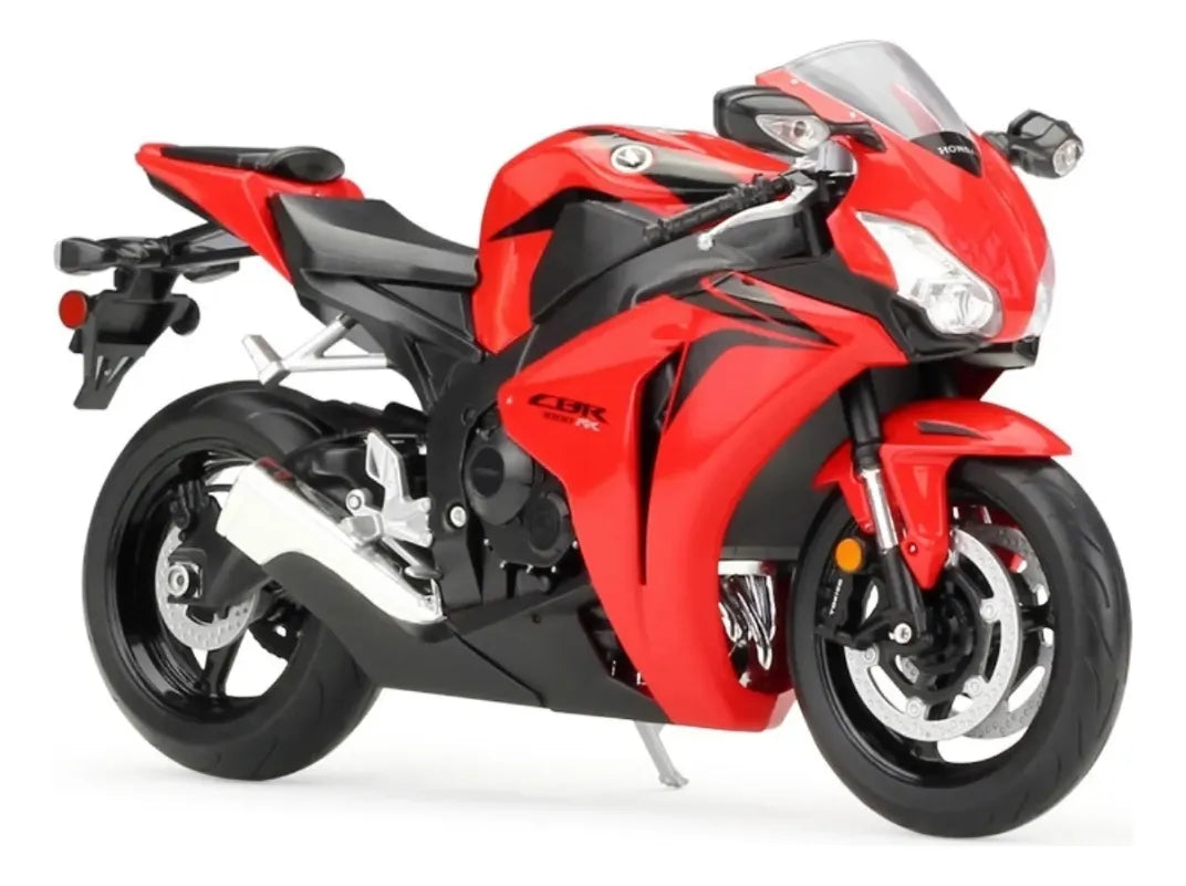 Honda CBR1000RR Welly 1:10 roja con llantas de goma, manillar direccionable y suspensión trasera funcional