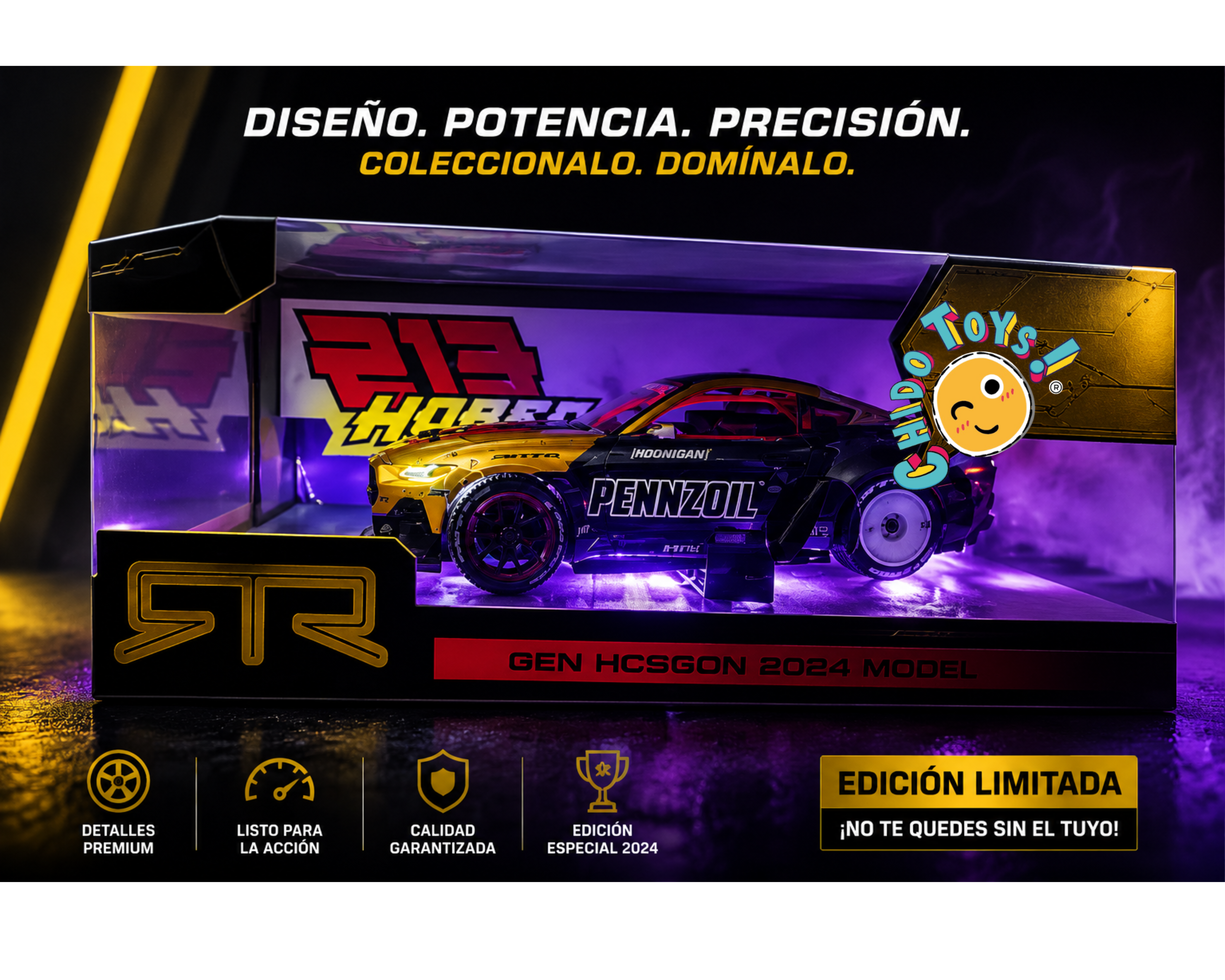 Jada Ben Hobson 2024 Ford Mustang RTR 1:24 Luces LED
