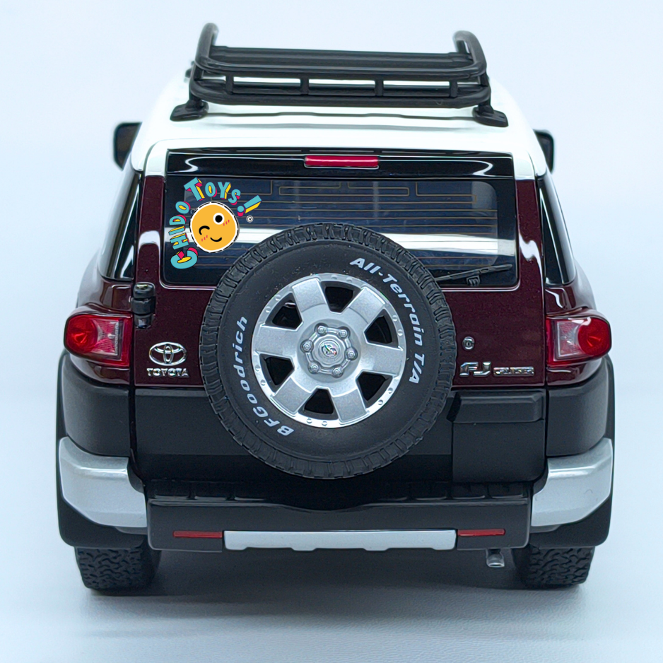 AUTOart Toyota FJ Cruiser Dealer Edition 1:18 Black Cherry Pearl Exclusivo con Techo Blanco