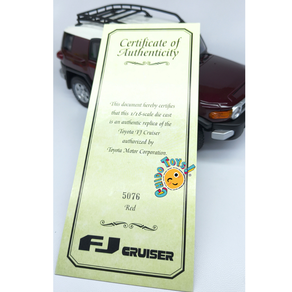 AUTOart Toyota FJ Cruiser Dealer Edition 1:18 Black Cherry Pearl Exclusivo con Techo Blanco