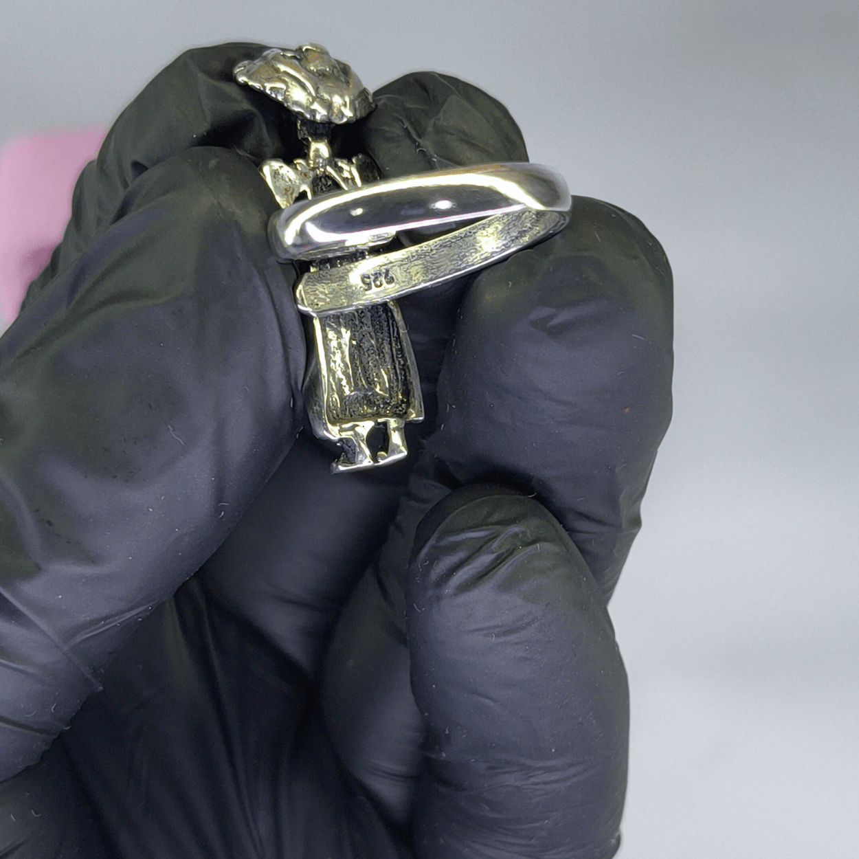 Anillo Catrina de Plata .925 con Acabado Pavonado – Hecho en México con Detalle Móvil - Chido Toys