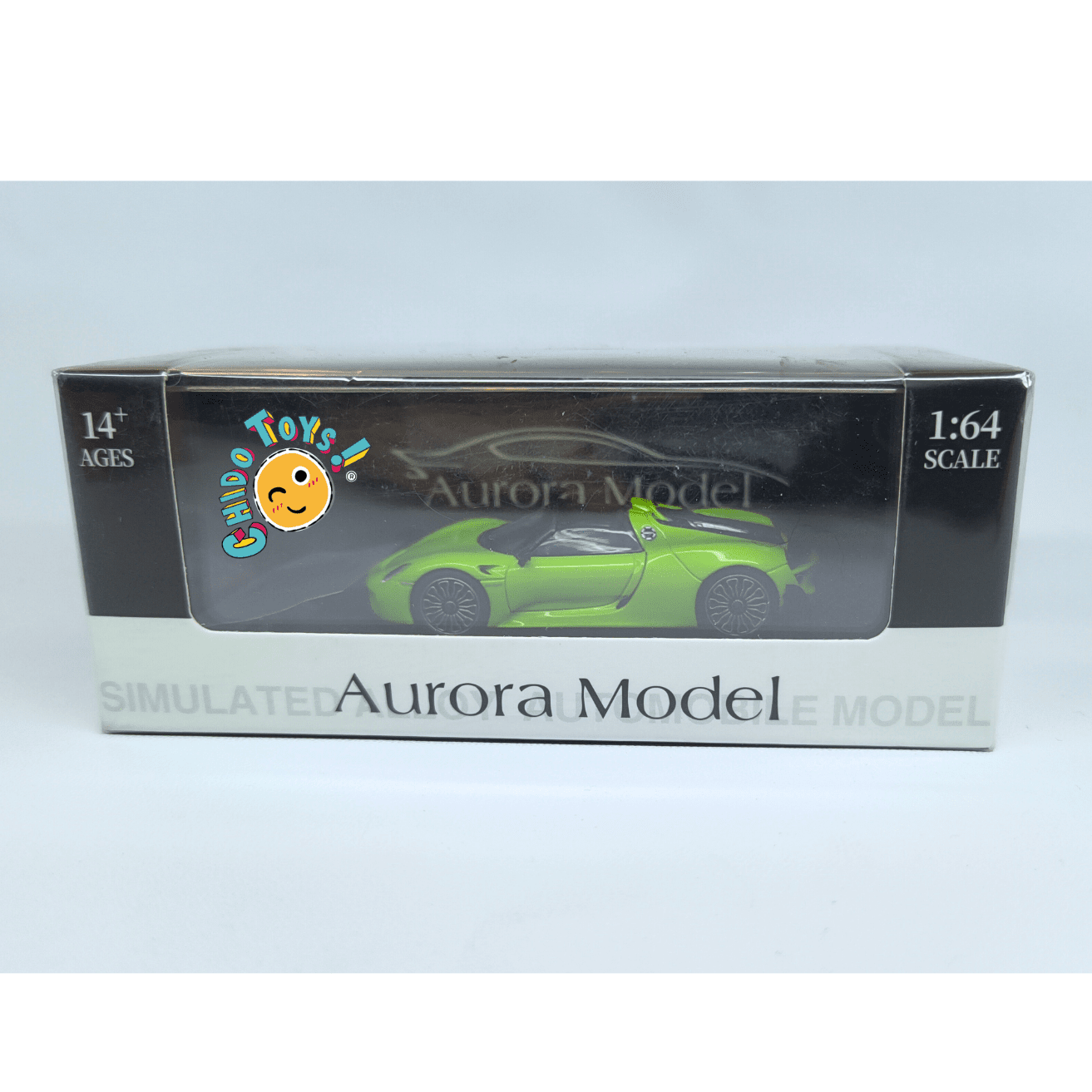 Aurora Model Porsche 918 Spyder 1:64 verde con toldo removible - Chido Toys