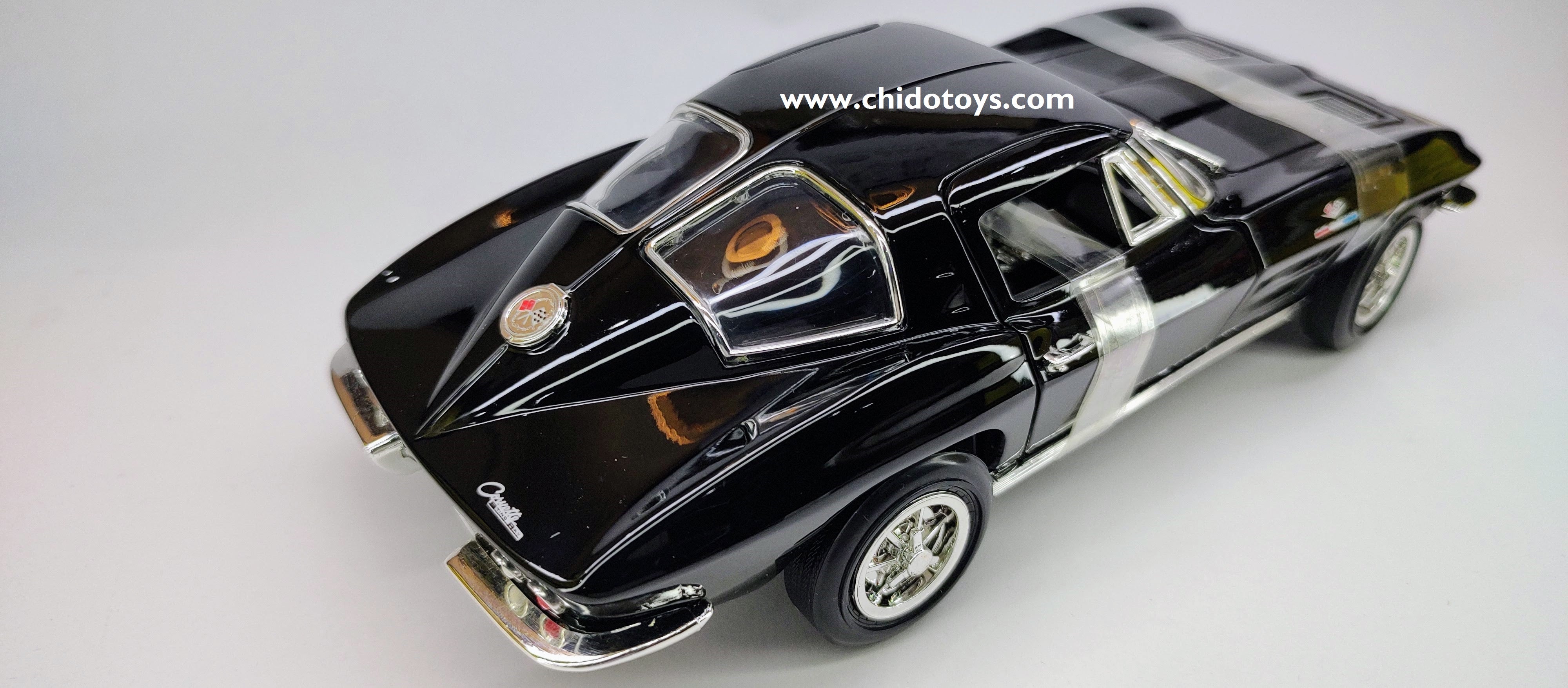 Auto a escala 1:18, Marca Amercian Muscle & ERTL, Modelo Corvette Sting Ray 1963, 50 Aniversario - Chido Toys